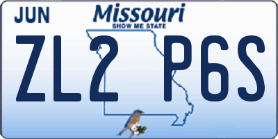 MO license plate ZL2P6S