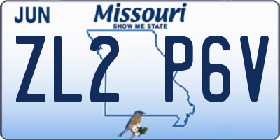MO license plate ZL2P6V