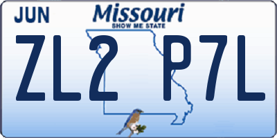 MO license plate ZL2P7L
