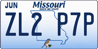 MO license plate ZL2P7P