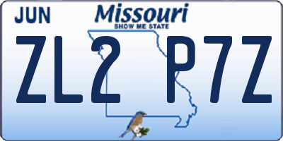 MO license plate ZL2P7Z