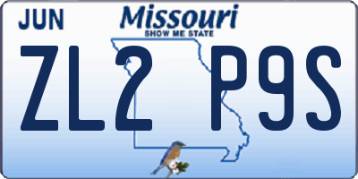 MO license plate ZL2P9S