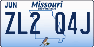 MO license plate ZL2Q4J