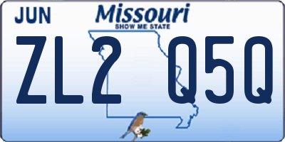 MO license plate ZL2Q5Q