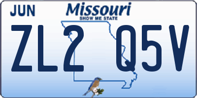 MO license plate ZL2Q5V