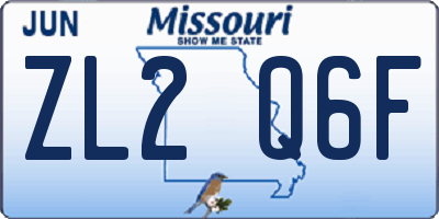 MO license plate ZL2Q6F