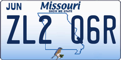 MO license plate ZL2Q6R