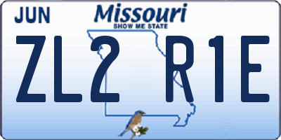 MO license plate ZL2R1E