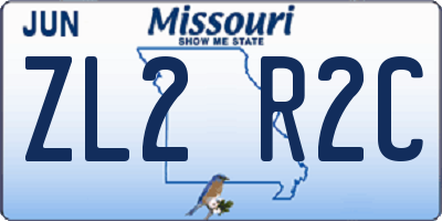 MO license plate ZL2R2C
