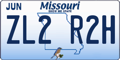 MO license plate ZL2R2H