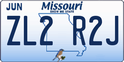 MO license plate ZL2R2J