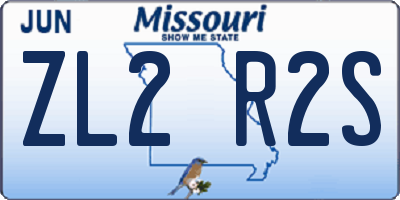 MO license plate ZL2R2S