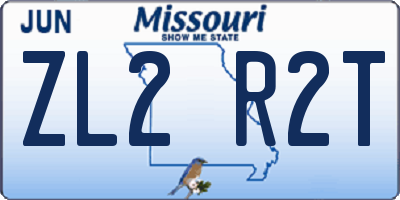 MO license plate ZL2R2T