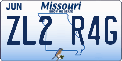MO license plate ZL2R4G