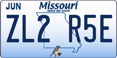 MO license plate ZL2R5E