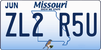 MO license plate ZL2R5U