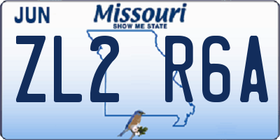 MO license plate ZL2R6A