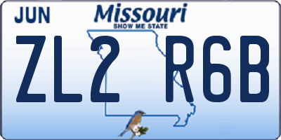 MO license plate ZL2R6B