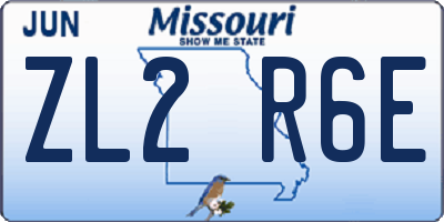 MO license plate ZL2R6E