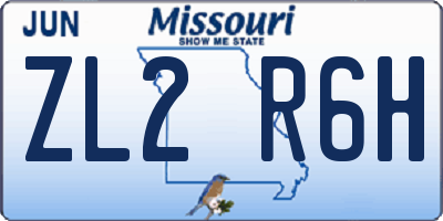 MO license plate ZL2R6H