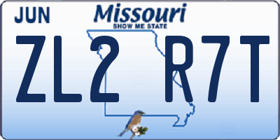 MO license plate ZL2R7T