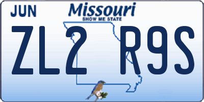 MO license plate ZL2R9S