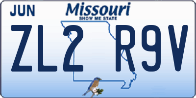 MO license plate ZL2R9V
