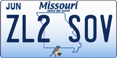 MO license plate ZL2S0V