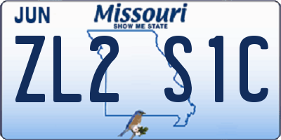 MO license plate ZL2S1C