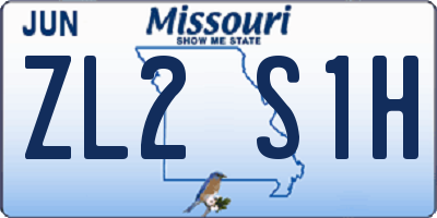 MO license plate ZL2S1H