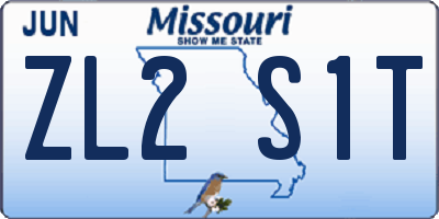 MO license plate ZL2S1T
