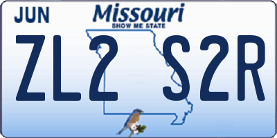 MO license plate ZL2S2R