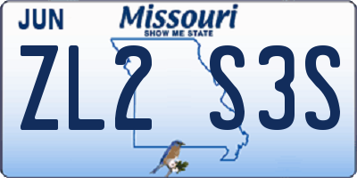 MO license plate ZL2S3S