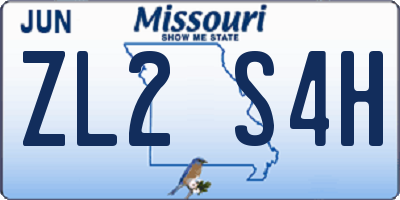 MO license plate ZL2S4H