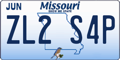 MO license plate ZL2S4P