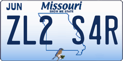 MO license plate ZL2S4R