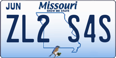 MO license plate ZL2S4S