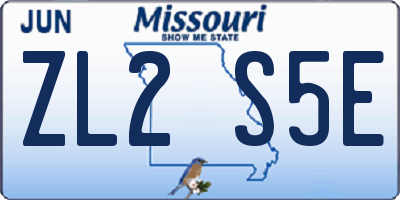 MO license plate ZL2S5E