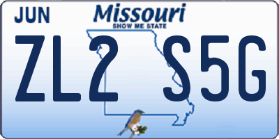 MO license plate ZL2S5G
