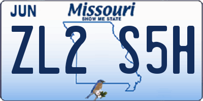MO license plate ZL2S5H