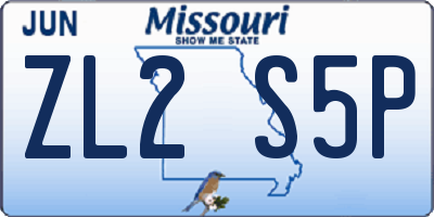 MO license plate ZL2S5P