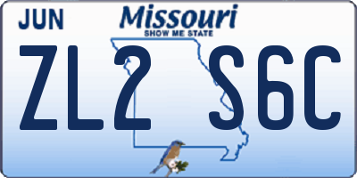 MO license plate ZL2S6C