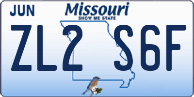 MO license plate ZL2S6F