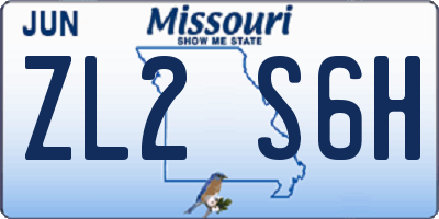MO license plate ZL2S6H