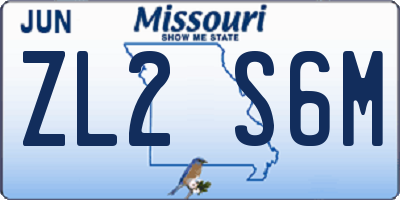MO license plate ZL2S6M