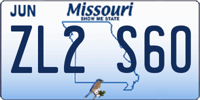 MO license plate ZL2S6O