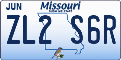 MO license plate ZL2S6R