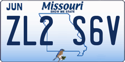 MO license plate ZL2S6V