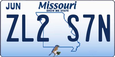 MO license plate ZL2S7N