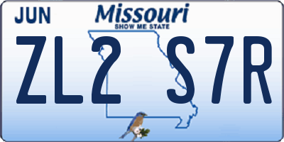 MO license plate ZL2S7R